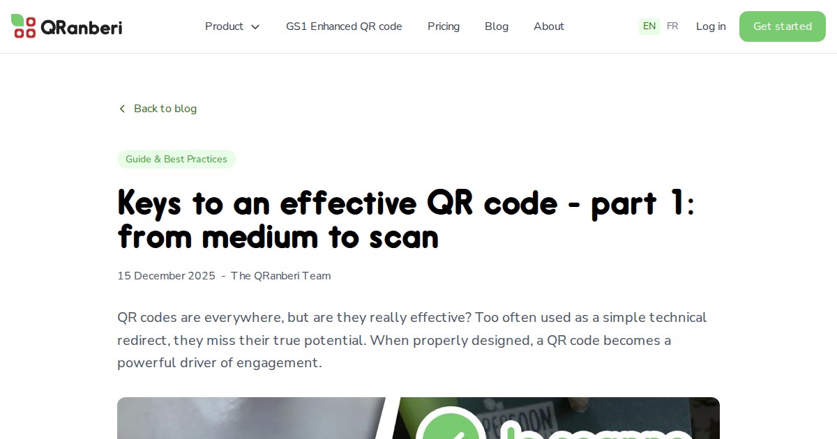 Keys to an effective QR code - part 1: from medium to scan - Blog QRanberi